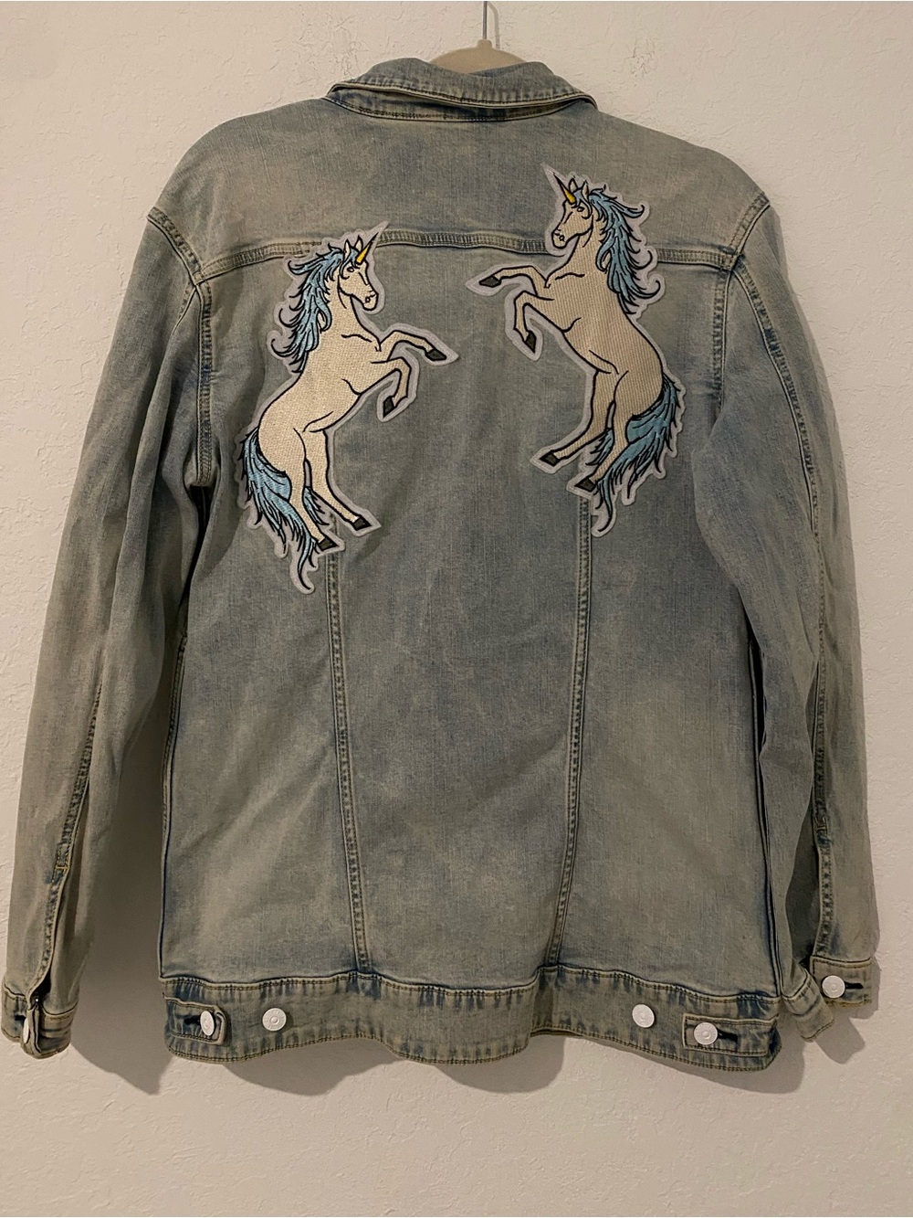 LuLaRoe Light Blue Denim Jacket with Branded Snap